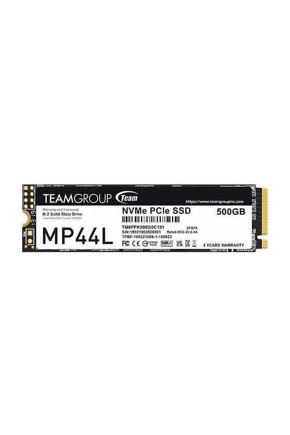 Team Group MP44L M.2 2280 500GB PCIe 4.0 x4 with NVMe 1.4 Internal Solid State Drive (SSD) TM8FPK500G0C101