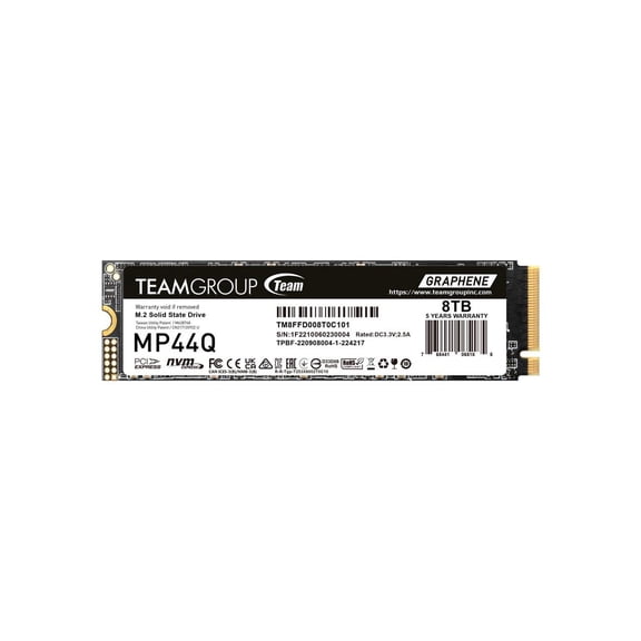Team Group MP44Q M.2 2280 8TB PCIe 4.0 x4 with NVMe QLC Internal Solid State Drive (SSD) TM8FFD008T0C101