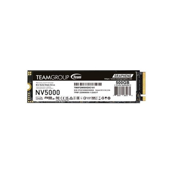 Team Group NV5000 M.2 2280 500GB PCIe 4.0 x4 with NVMe Internal Solid State Drive (SSD) TM8FGM500G0C101
