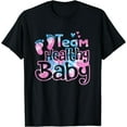 thumbnail image 1 of Team Healthy Baby Gender Reveal Party Pink Or Blue Tie Dye T-Shirt, 1 of 3