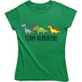 thumbnail image 1 of Team Herbivore Dinosaur Funny Vegan Slogan Women's T-Shirt, 1 of 4