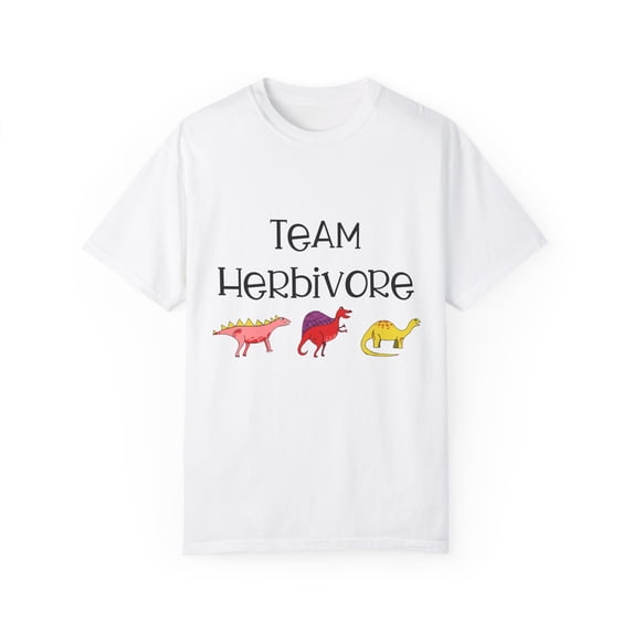 Team Herbivore Vegan Clothing For Men and Women | Herbivore | Dinosaur | Vegetarian Unisex Garment-Dyed T-shirt