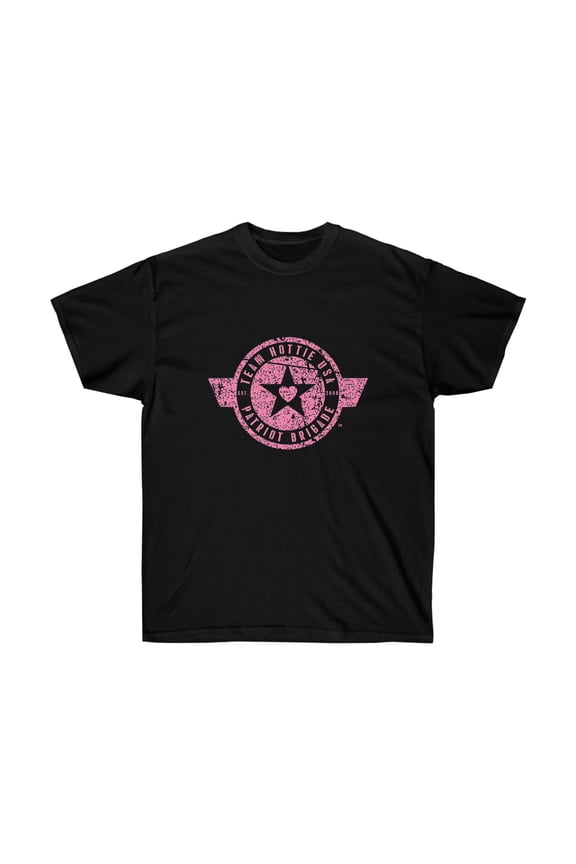 Team Hottie USA PATRIOT BRIGADE 001: Ultra Tee (black & Hot Pink)