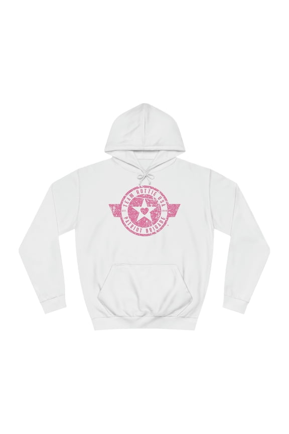 Team Hottie: USA Patriot Brigade Hoodie (White & Hot Pink)