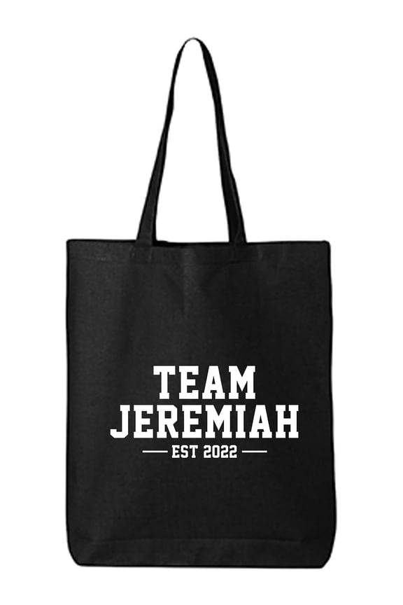 Team Jeremiah Est 2022 Cotton Canvas Tote Bag