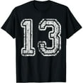 thumbnail image 1 of Team Jersey Uniforms Number 13 Thirteen School Sports Bdays T-Shirt, 1 of 3