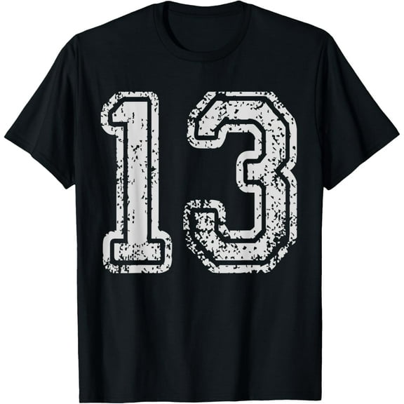 Team Jersey Uniforms Number 13 Thirteen School Sports Bdays T-Shirt