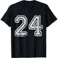 thumbnail image 1 of Team Jersey Uniforms Number 24 School Sports 24th Birthday T-Shirt, 1 of 3
