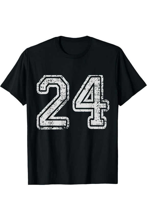 Team Jersey Uniforms Number 24 School Sports 24th Birthday T-Shirt