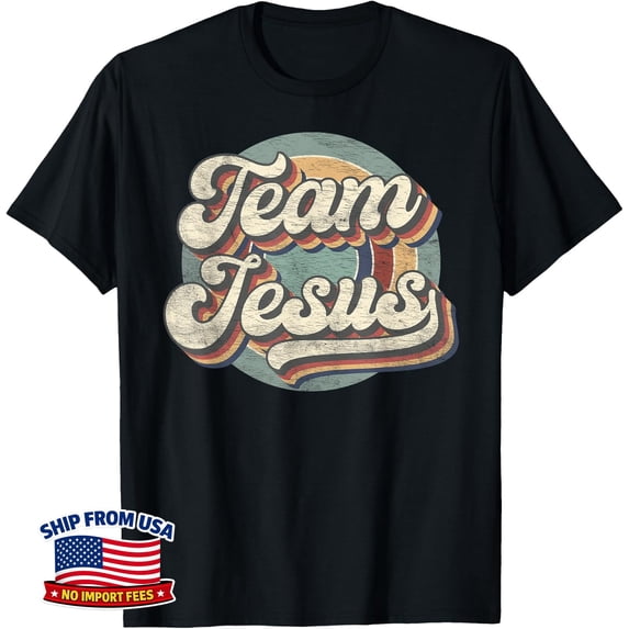 Team Jesus Christian Bible Faith Retro Graphic T-Shirt