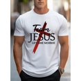 thumbnail image 1 of Team Jesus Graphic Print T-Shirt For Men Casual Short Sleeve Tee 1 Pcs 100% Cotton - Comfortable Crew Neck, Soft Adorable Tees Tops, 1 of 6