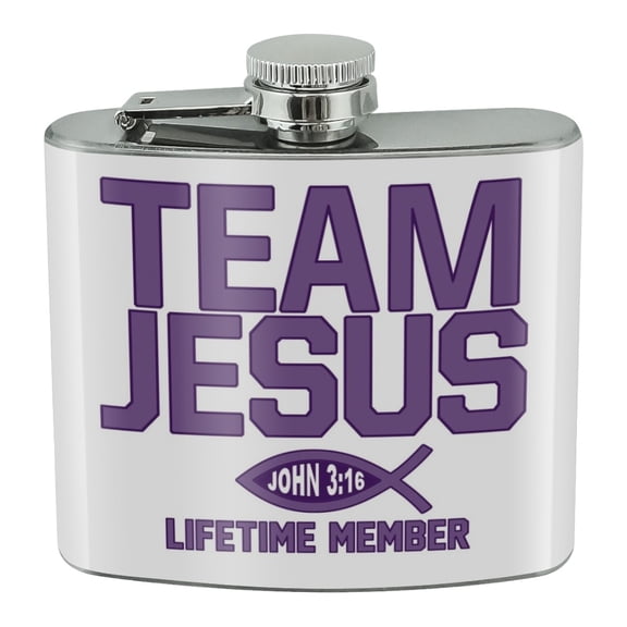 Team Jesus John 3:16 Christian Stainless Steel 5oz Hip Drink Kidney Flask