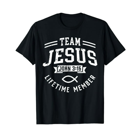 Team Jesus John 3:16 Lifetime Member God Christian Gift Vintage Casual Men T-Shirt