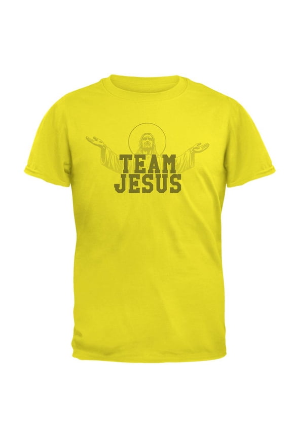 Team Jesus Mens T Shirt Bright Yellow MD