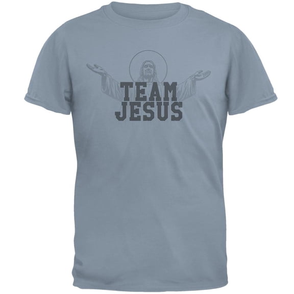 Team Jesus Mens T Shirt Stone Blue MD