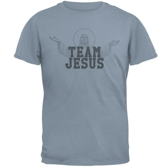 Team Jesus Mens T Shirt Stone Blue SM