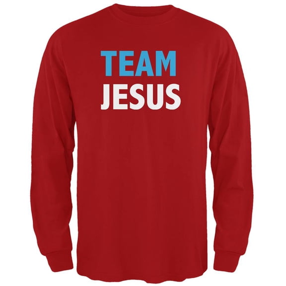 Team Jesus Red Adult Long Sleeve T-Shirt - Medium
