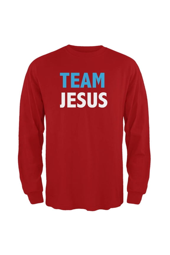 Team Jesus Red Adult Long Sleeve T-Shirt - Small