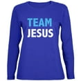 thumbnail image 1 of Team Jesus Womens Long Sleeve T Shirt Royal X-LG, 1 of 1
