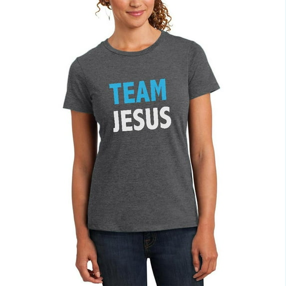 Team Jesus Womens Soft Heather T Shirt Deep Heather LG