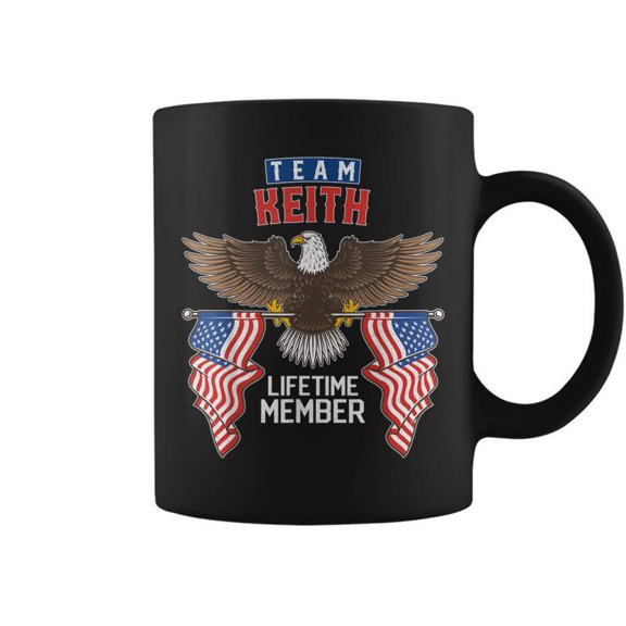 Team Keith Lifetime Member Us Flag Coffee Mugs
