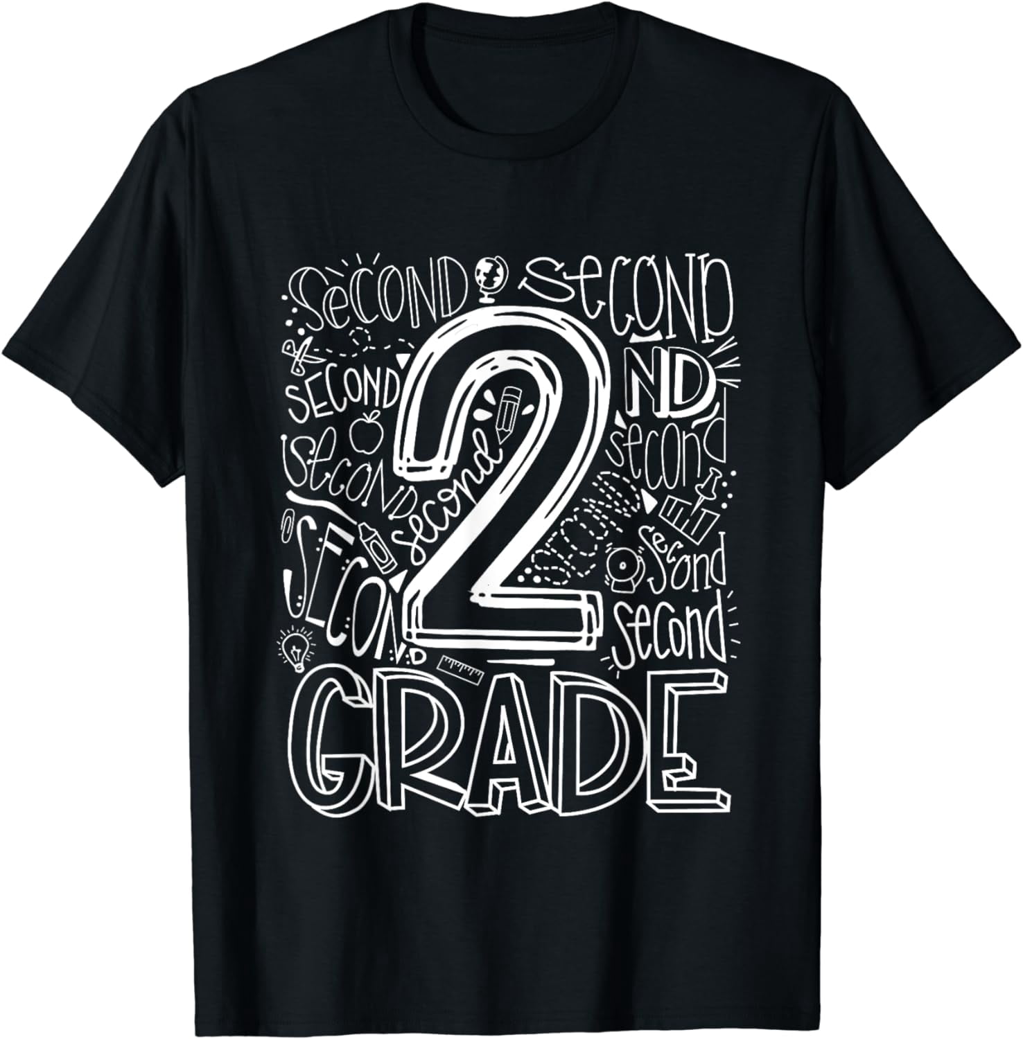 Team Kids Teacher Back To School 2nd Second Grade Typography T-Shirt ...