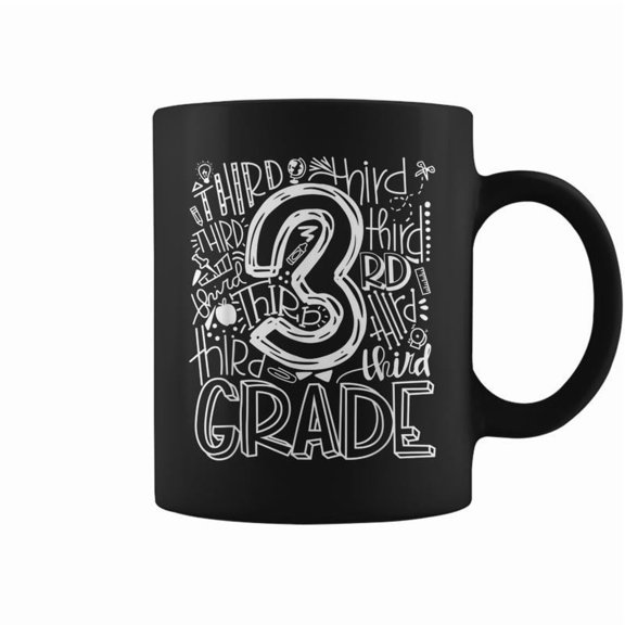 Team Kids Teacher Back To School 3Rd Third Grade Typography Coffee Mugs