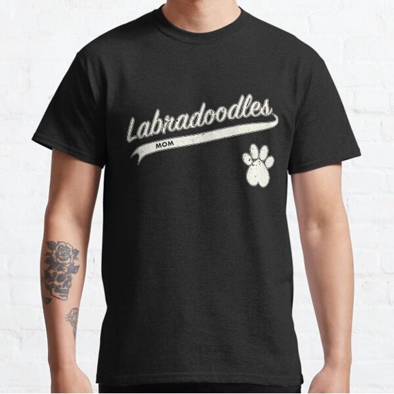 Team Labradoodles Mom Retro Baseball Jersey Paw Accent Vintage White Lettering Classic T-shirt
