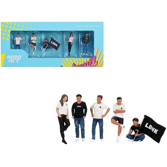 "Team Liberty Walk" 5 Piece Figure Set for 1/64 Scale Models by True Scale Miniatures