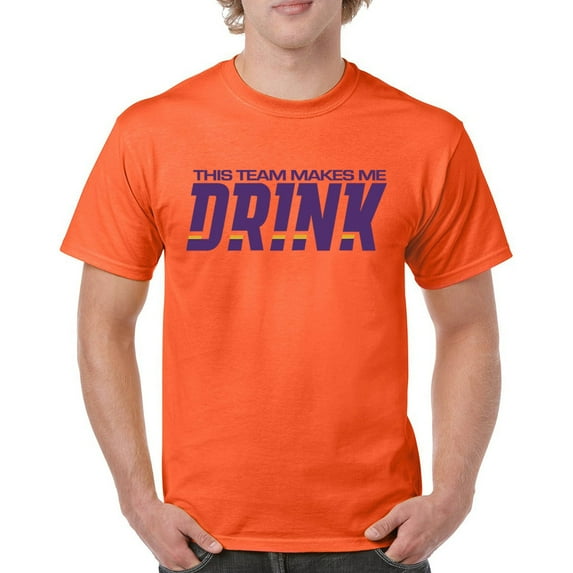 Team Makes Me Drink T-shirt Baltimore Football Fan Gear Game Night Men's Tee