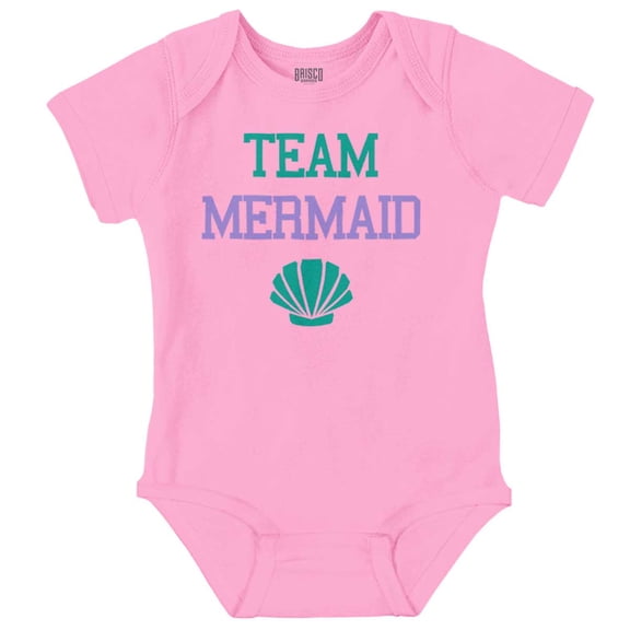 Team Mermaid Under the Seashell Cute Bodysuit Jumper Girls Infant Baby Brisco Brands 24M