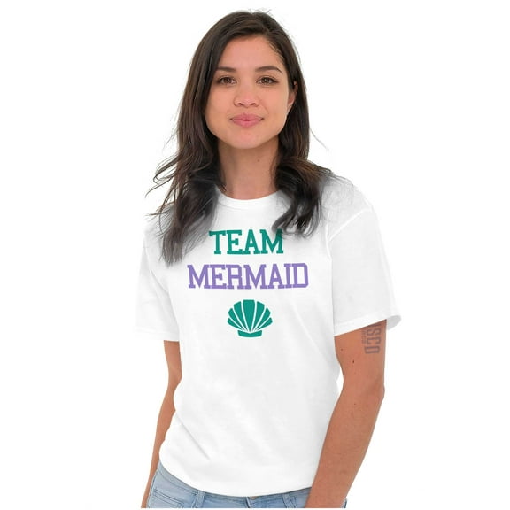 Team Mermaid Under the Seashell Cute Women's Graphic T Shirt Tees Brisco Brands X