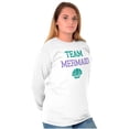 thumbnail image 1 of Team Mermaid Under the Seashell Cute Women's Long Sleeve T Shirt Brisco Brands S, 1 of 6