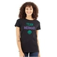 thumbnail image 1 of Team Mermaid Under the Seashell Cute Womens Fitted Plus Size Graphic Tee Brisco Brands 3X, 1 of 5