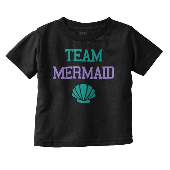 Team Mermaid Under the Seashell Cute Youth T Shirt Tee Girls Infant Toddler Brisco Brands 12M