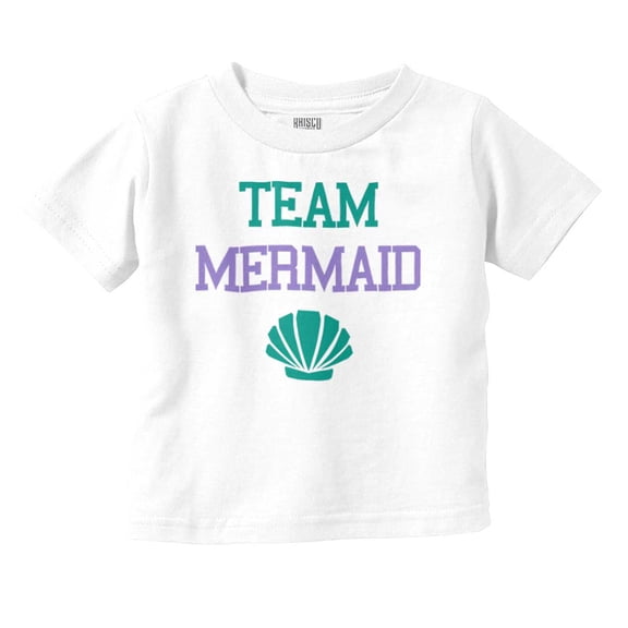 Team Mermaid Under the Seashell Cute Youth T Shirt Tee Girls Infant Toddler Brisco Brands 5T