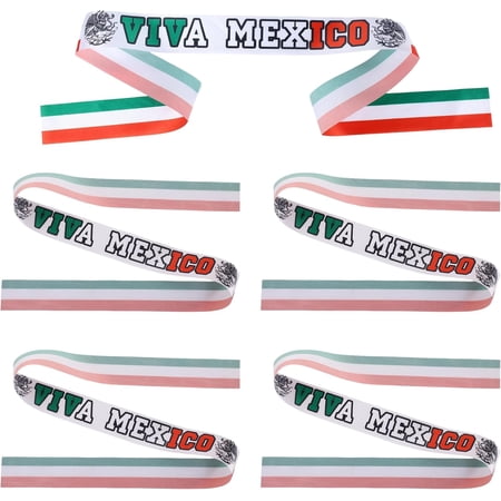 Team Mexico 12PC Precut Soccer Team National Flag Polyester Decoration Ribbon, Gift Wrapping, 2026 World Cup Fan Accessory