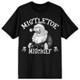 thumbnail image 1 of Team Naughty Mistletoe Mischief Crew Neck Short Sleeve Black Adult T-shirt, 1 of 4