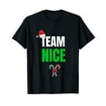thumbnail image 1 of Team Nice List Santa Hat Holiday Funny Unisex Short Sleeve Graphic T-Shirt, 1 of 6