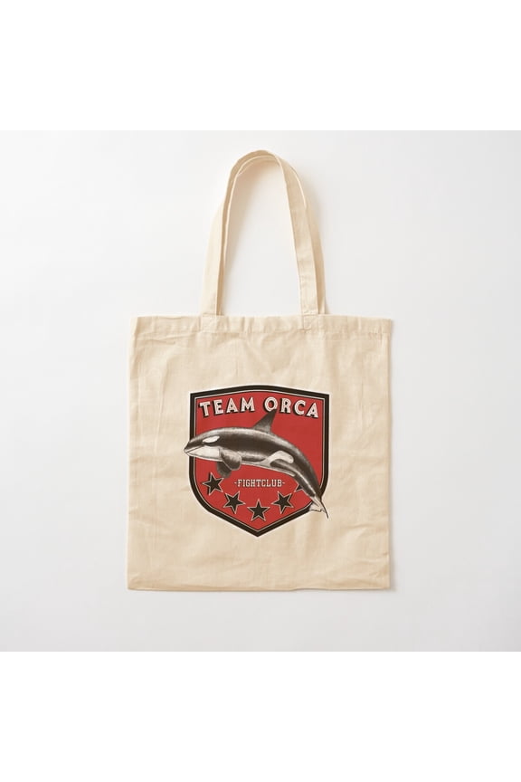 Team Orca - Red Cotton Tote Bag Canvas Tote Bag, Family Gift For Mother, Her