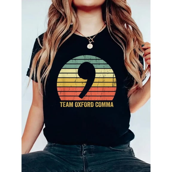 Team Oxford Comma Grammar Police English Teacher T-Shirt