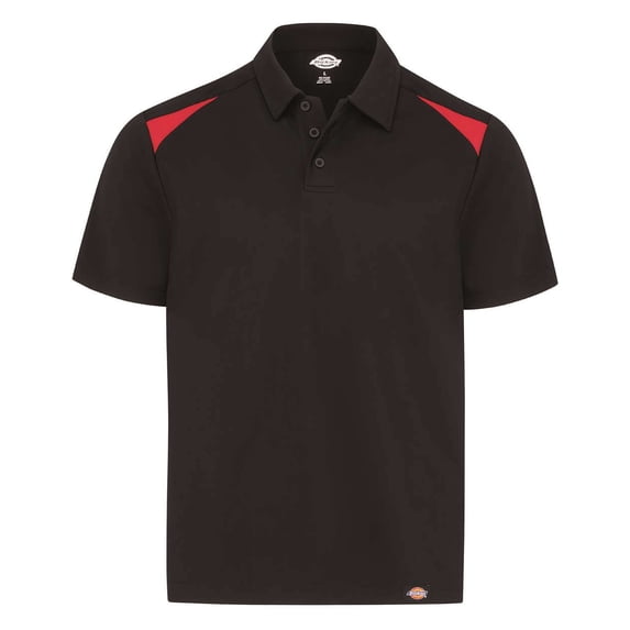 Team Performance Short Sleeve Work Shirt - Color - Black/ English Red - Size - 5XL