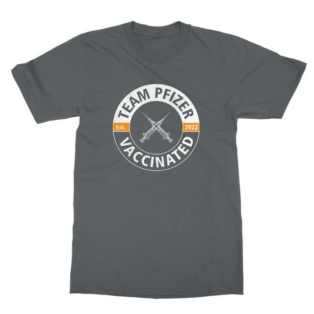 Team Pfizer Vaccinated 2022 Funny I'm Vaccinated Gift Unisex T-Shirt (Gray, 5X-Large)