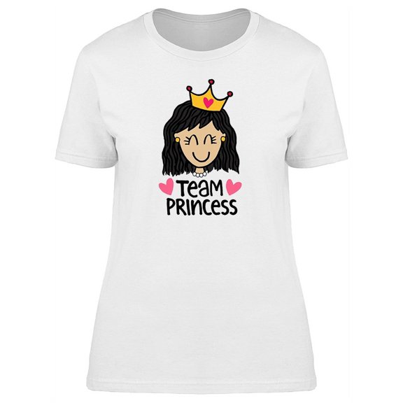 Team Princes Cute Girl Cartoon T-Shirt Women -Image by Shutterstock, Female XX-Large