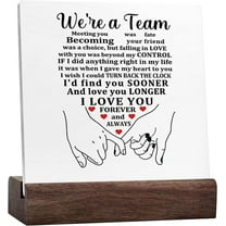 We'Re A Team Promise Sign Desk Decor,Inspirational Ceramic Table Sign Desk Decorations For Home Bedroom Shelf Table Decor,Wedding Gifts For Newlyweds Couples
