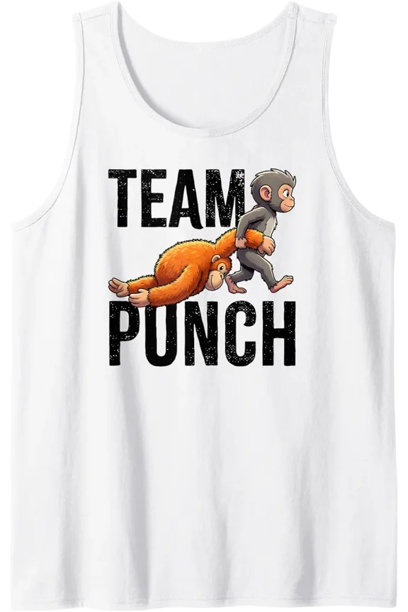 Team Punch Cute Baby Monkey Tank Top Size S-3XL