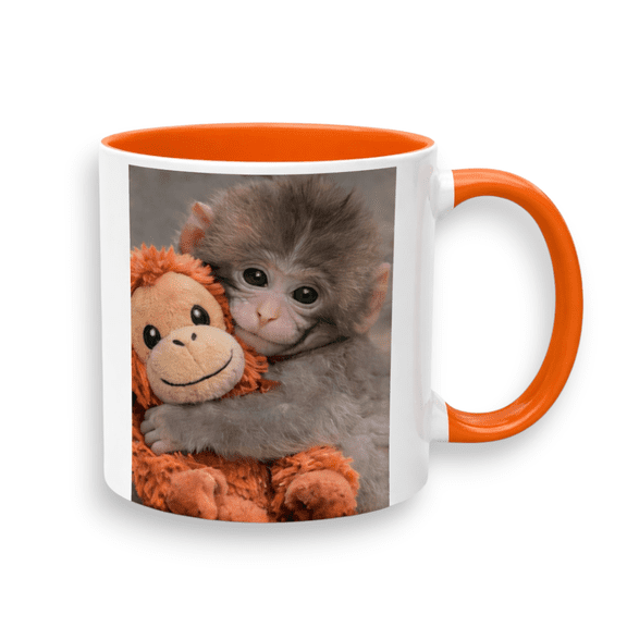 Team Punch Monkey 11OZ Mug, Viral Baby Macaque Coffee Cup, Emotional Support Orangutan GiftS