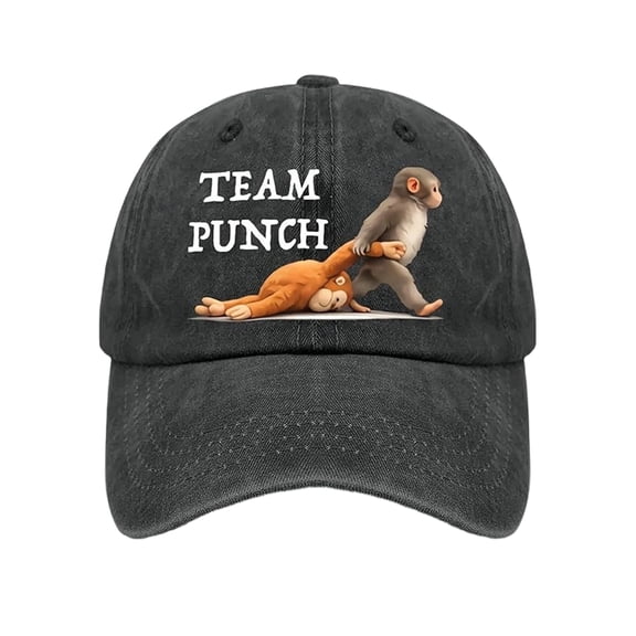 Team Punch Monkey Hat Funny Monkey Graphic Baseball Cap Casual Novelty Unisex
