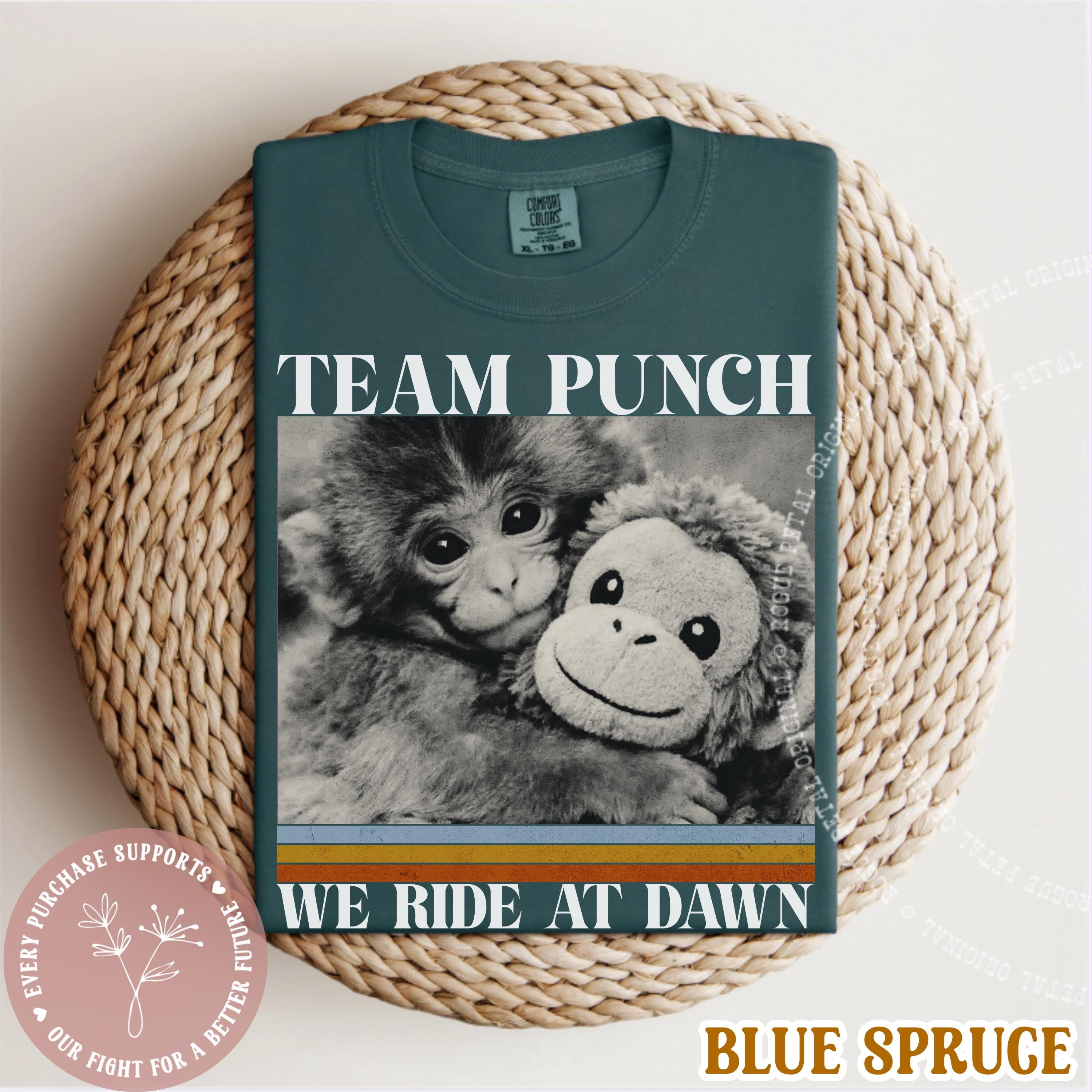 Team Punch Monkey Ride At Dawn Hopecore Retro Tshirt Save Punch Anti ...