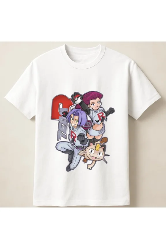 Team Rocket Graphic With Mischievous Expression Anime Style Unisex T Shirt
